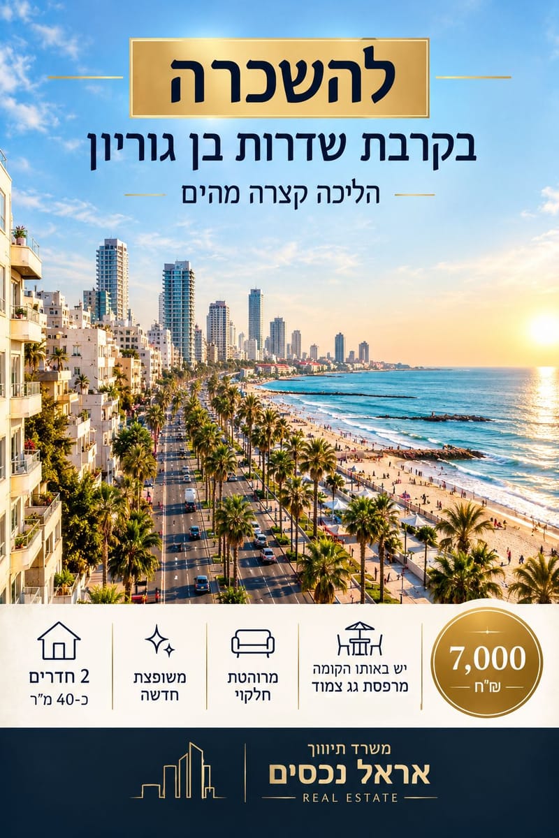 Photo from Facebook – 2 Rooms • ₪7,000, ליד חוף גורדון, Old North - Southern Part, Tel Aviv