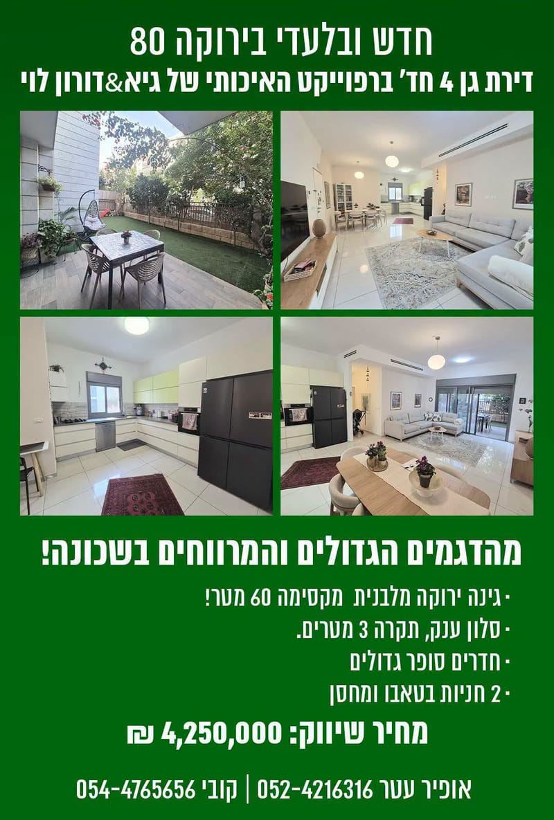 תמונה מפייסבוק – 4 חדרים • 4,250,000 ₪, השכונה הירוקה (כ״ס/80), כפר סבא
