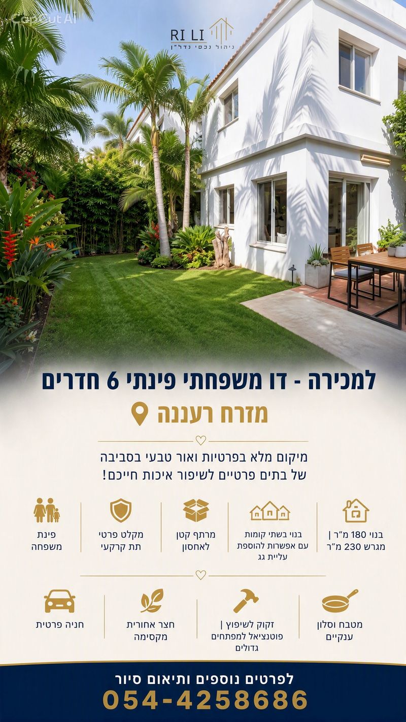 תמונה מפייסבוק – מספר החדרים לא צוין • 5,950,000 ₪, רעננה