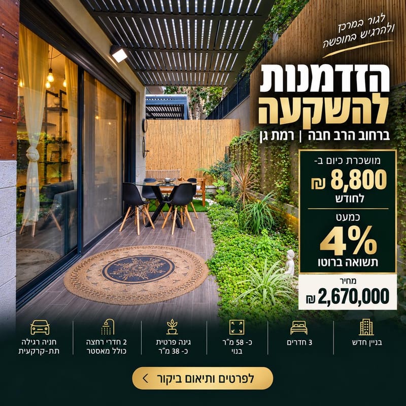 תמונה מפייסבוק – 3 חדרים • 2,670,000 ₪, הרב חבה, חשמונאים, רמת גן